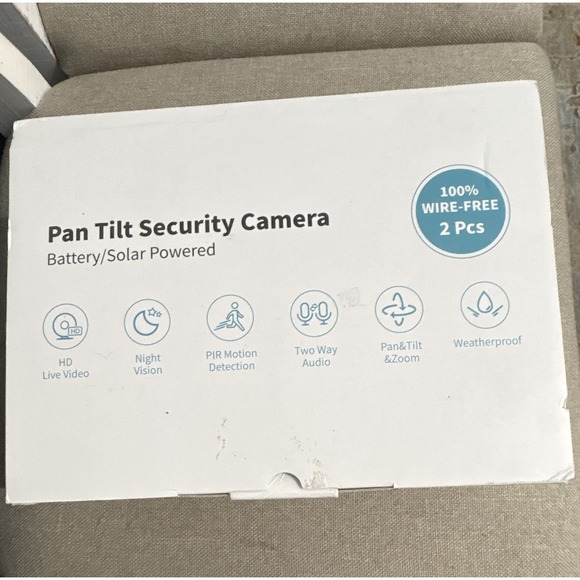 The Unbranded Brand Other - 2-Pack CG6‎ Pan/Tilt Wire-Free Wi-Fi HD Cameras Night Vision PIR 2-Way Alexa